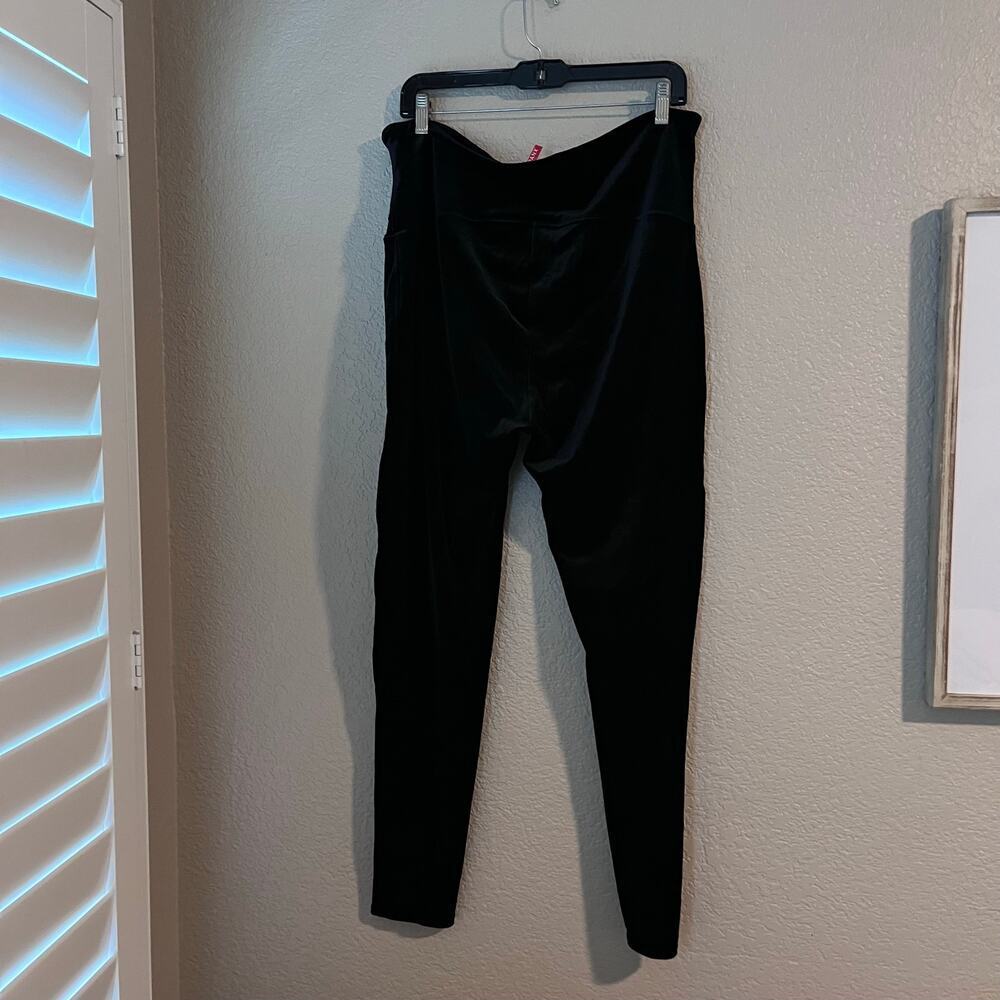 Spanx Velour Velvet Leggings Size 3X High Waist Full Length Plus Black - Picture 4 of 6